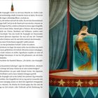 Seite 68. Eine Illustration zeigt eine Meerjungfrau in einem Glasbehälter auf einer Bühne mit Vorhängen und Zirkusdekoration.