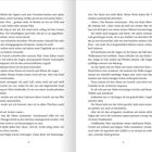 Seite 18 und 19 zeigen Text einer Geschichte. Eine spannende Szene beschreibt Begegnungen mit Gefahr, einem Mann mit Armbrust und Soldaten.