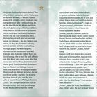 1. DEZEMBER. Zwei Doppelseiten mit Text in einer festlichen Weihnachtsgeschichte. Hintergrund mit Schneeflocken und Sternmotiven.