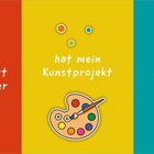 "Der Schulgeist aus dem Keller hat mein Kunstprojekt in ein flauschiges Häschen verwandelt."  
Illustration: Geist, Farbpalette, Häschen im Hut.