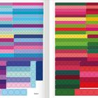 Links: "Elefant", rechts: "Rose". Farbige Reihen mit nummerierten Kreisen in Blau- und Rosatönen links, Grün- und Rottönen rechts.