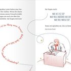 Text über Vorliebe für Zahlen und was Erwachsene fragen. Illustration zeigt einen Mann am Schreibtisch.