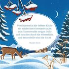 Gedicht von Theodor Storm. Winterlandschaft mit Reh, Tannen, Schnee, Mond und einer Hütte im Hintergrund.