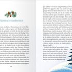 "Weihnachtsmärchen" steht oben. Darunter eine Illustration von Tannenzapfen und Zweigen. Rechts unten: ein Tannenbaum.