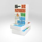 Text: "TAFFY BRODESSER-AKNER DIE FLETCHERS VON LONG ISLAND Roman". Bunte Buchstapel mit einer Illustration eines Hauses.