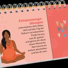 „Entspannungsübungen unterstützen dich dabei, dich auf den Tag der Geburt vorzubereiten.“ Illustration einer meditierenden Frau.