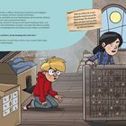 "Das Kreuz: 'Liegt das Kreuz auf Blitz und Stern, ist der Ausweg nicht mehr fern.' Junge und Mädchen im Dachboden."