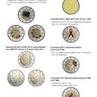 Text zu Gedenkmünzen verschiedener europäischer Länder. Abbildungen umfassen Münzen mit speziellen Designs.