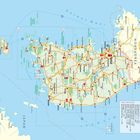 Karte von Südkorea mit Städten, Straßen und Inseln, darunter Seoul, Busan und die Insel Jeju. Linien zeigen Schifffahrtsrouten.