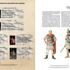 KOMMANDOSTRUKTUR DER RÖMISCHEN LEGIONEN. Links: Hierarchien mit Figuren, rechts: Text und zwei Soldatenabbildungen.