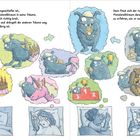 Links steht: "Wenn das Kind eingeschlafen ist, schlüpft der Monsteralbtraum in seine Träume..." Rechts: "Dann freut sich..."