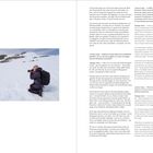 Links Text über Fotografie und Wissenschaft in Panorama, rechts Interview mit Juliane Voigt über Antarktis-Expeditionen.