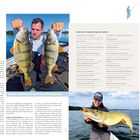 "Alles für’n Barsch!" zeigt einen Angler mit zwei großen Barschen. Daneben kurze Fragen an Friedrich über Angeln und Lieblingsfisch.