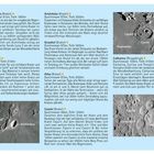 Mehrere Textfelder beschreiben Mondkrater wie Archimedes, Aristarchus und Cassini. Daneben sind dazugehörige Mondoberflächenfotos.