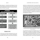 Tabelle: Europa nach dem Untergang Roms. Der Westen: lateinischsprachig. Der Osten: griechischsprachig. Miniatur zeigt Reiterehre.