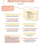 "Meeresrauschen" Klanggedicht; Alter: ab 3 Jahren, Dauer: 10 Minuten. Materialliste für das Gedicht: Matte, Regenmacher usw.