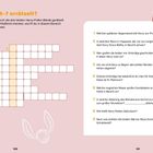 Schuljahre 5-7 errätselt? Kreuzworträtsel und 9 Fragen zu Harry Potter auf rosa Hintergrund. Rechts oben: "Check dein Wissen!"