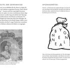 Links: "1: Der Beutel der Geheimnisse." Rechts: "Spionagerätsel. BY ONE NEAL". Illustration eines Beutels mit Buchstaben darauf.