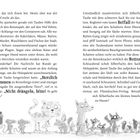 Links oben: "Herzlich willkommen", "Nicht drängeln, bitte!" Unten: Illustration von Tieren, darunter ein Fuchs und eine Katze.