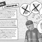 "Debakel im Rückspiel", Barcelona verliert 1:4 und fliegt aus der Champions League. Illustration: Spieler denkt über Trophäen nach.