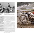 1979, GEWINN DER GELÄNDE-EUROPAMEISTERSCHAFT. Zwei Bilder von Motorrädern im Gelände, Fahrer in Schutzkleidung. Links Text über Rennen.