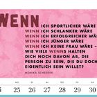 "Wenn ich sportlicher wäre... Wie viele Wenns halten dich ab..." - Monika Scheddin. Kalenderblatt, Woche 4, Januar 2027.