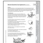 "viele interaktive Elemente" oben. Anleitungstext zur Mitmach-Geschichte "Das Vogelorchester", mit Bildern von Vögeln und Eiern.