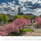 "Remscheid - Japanische Kirschen an der Hochstraße mit Blick zum Rathaus."

Vordergrund: Blühende Kirschbäume. Hintergrund: Rathaus.