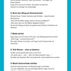 5. Heißt Fantasie willkommen  
6. Nutzt den Alltag als Denkwerkstatt  
7. Bleibt ehrlich  
8. Teilt Wissen – ohne zu belehren  
9. Macht Unterschiede sichtbar  
Schwarz-weißer Text auf weißem Hintergrund, türkis umrandet.