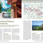 "Auf dem SalzAlpenSteig" und "Wandern im Bann des Watzmanns." Abgebildet sind Wegbeschreibung, Karte und Bergblick.