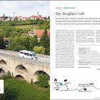 **Der Burgherr ruft**: Rund 60 Burgen und Ruinen auf der Burgenstraße von Mannheim nach Bayreuth. Links oben: Brücke.