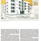 INTRODUCTION. Perspektive einer modernen Wohnanlage, Romprojekt für Libyen, 1980er, mit Details zu Etagen und Projektnamen.