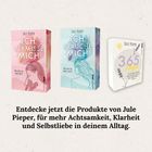 Entdecke Produkte von Jule Pieper für Achtsamkeit, Klarheit und Selbstliebe. Drei Buchcover in Pastellfarben mit Illustrationen.
