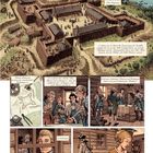 8. Mai 1754, Brief an Héloïse d'Angelet. Illustration eines Forts und Szenen mit Männern in historischen Uniformen.