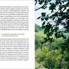 Text: "9.3 Landschaft entsteht aus Sorge um Schönheitsverlust". Links Buchseite mit Text, rechts Naturfoto mit Blättern und Hügel.