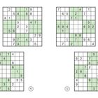 Sudoku-Rätsel, nummeriert von 9 bis 12. Jedes Feld ist teilweise grün markiert.