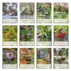 Ein Kalender mit zwölf Monatsbildern zeigt Garten- und Naturmotive zu den Monaten von Januar bis Dezember.