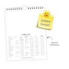 "Schöne Ferien!" auf gelbem Zettel mit Sonnenmotiv. Liste der Schulferien 2027 darunter.  Hinweis: "inklusive Schulferien".