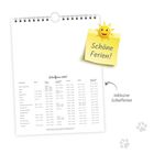 Text: "Schöne Ferien!", "Schulferien 2027", "inklusive Schulferien". Kalenderblatt mit Tabelle und gelbem Notizzettel.