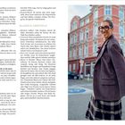 Texte: A-Figur, V-Figur, H-Figur, X-Figur, O-Figur, Jeans & Hosen, Blazer & Oberteile.  
Eine lächelnde Person in modebewusster Kleidung.