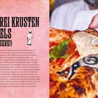 Die Seite zeigt „Die drei Krusten Neapels (und unsere!)“ mit einem Bild einer handgehaltenen, dicken Pizzakruste.