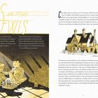 C.S. Lewis geb. 1898. Illustration: Zwei Jungen sitzen am Boden neben einem Diorama. Rechts: Zeichnung eines Hauses, "Little Lea - 1907".