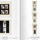 "ATMEN 1973" und "METAMORPHOSE 1975". Vier Fotos links, fünf Fotos rechts. S/W, rote Markierungen.