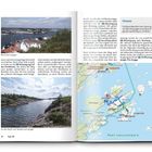 Text: Blick über Lyngør. An der Bucht von Speken auf Lyngør. Hinweis: Die Bootsfahrt... ist gebührenpflichtig...  
Map mit Routen.