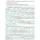 Seite 14. Französischer Text mit deutscher Übersetzung in grün, beschreibt Touristen und die Kuh Clarinette.