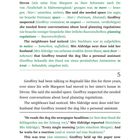 Seite 14, Textpassage mit englisch-deutscher Übersetzung. Geoffrey sprach seit drei Jahren mit Reginald, seit Margarets Umzug.
