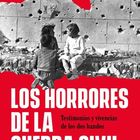 "Los horrores de la guerra civil. Testimonios y vivencias de los dos bandos." Kinder sitzen vor einer durchlöcherten Wand.