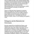 Text beschreibt Zahlenmystik in Indien und alten Kulturen. Erwähnt Pythagoras und seine Bedeutung im Abendland.
