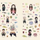 Verspielte Charaktere und Symbole in bunten Farben. Viele Cloud- und Sternmotive, einige Figuren mit Schwertern.