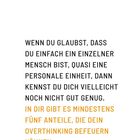 Text: „Wenn du glaubst, dass du einfach ein einzelner Mensch bist... In dir gibt es mindestens fünf Anteile..."